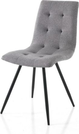 Oresteluchetta Set 2 sillas tela gris y metal negro H88 L46 P57 cm