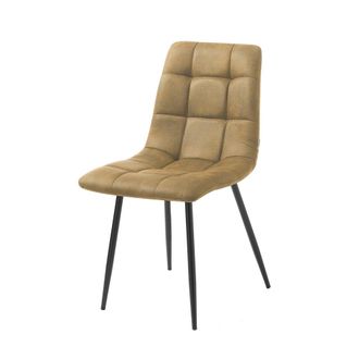 Oresteluchetta Juego 4 sillas terciopelo gris paloma, estructura negro mate 87x44x56