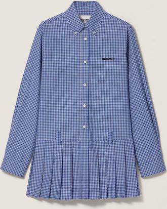 Miu Miu Pleated checked mini-dress