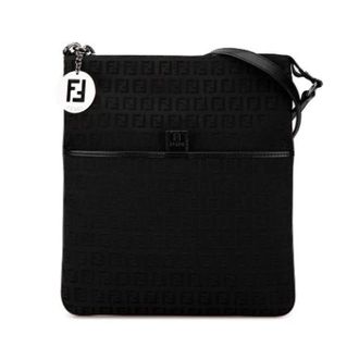 Fendi Pre-owned Canvas Crossbody Bag - Dames - Pre-owned - Zwart - Maat: ONE Size Leer