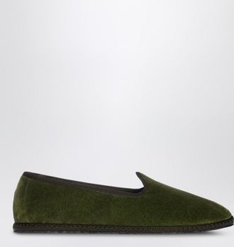 Vibi Venezia Friulane in bottle green velvet