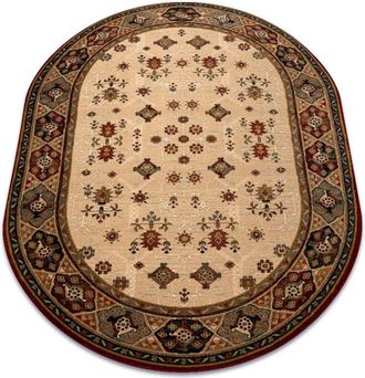 RugsX Alfombra De Lana Omega Oval Taros Oriental Rudy 2 Terracota Beige 200x300 Cm