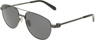 Ferragamo SF345S 027 Mens Sunglasses Silver Size 56