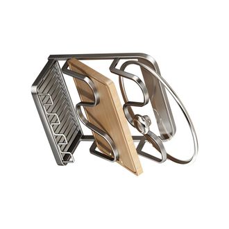 OEM Organizador Vertical Port&aacute;til Para Tapas De Ollas - Gris