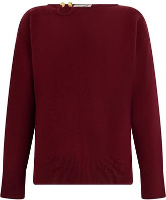 Alberta Ferretti Maroon Boat Neck Sweater
