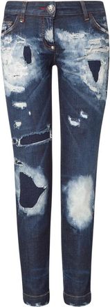 Philipp Plein Boyfriend So Good Jeans - Dames - Slim Fit Jeans - Blauw - W28 - Denim - Jeans