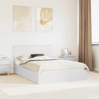 vidaXL Vidaxl Letto Con Contenitore Bianco 140 X 190 Cm Legno Ingegnerizzato