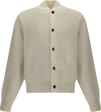 Jacquemus Geborduurde Cardigan van Virgin Wol - Heren - Vesten - Beige - XL - Wol - Truien & Vesten