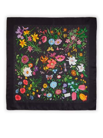 Gucci SILK TWILL SCARF WITH GG PRINT - Gucci - Woman