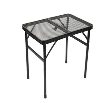 OEM Mesa Plegable Para Barbacoa De 0,6 M, 3 Alturas Ajustables (26/48/70 Cm), Mesa De Camping Ligera Con Tablero De Malla Resistente Al Calor, Mesa Port&aacute;t