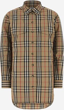 Burberry Womens Cotton Shirt With Check Pattern