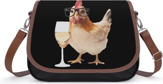 Generic Chicken Drink Champagne Small Womens Crossbody Bags Shoulder Handbag with Adjustable Strap for Travel