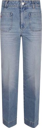 Victoria Beckham Alina High-Waisted Wide Jeans, Size 25