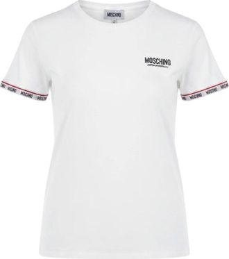 Moschino Tops, Dames, Wit, L, Katoen, T-Shirt A1905