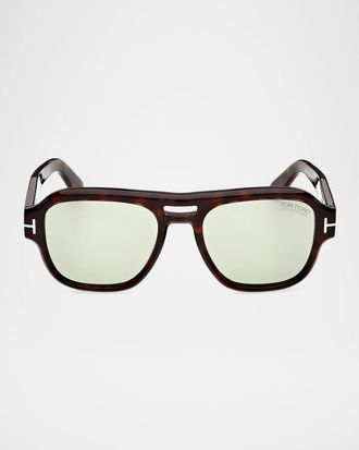 Tom Ford Men & apos;s Mason-02 Acetate Pilot Sunglasses