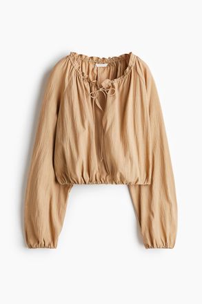 H&M Bluse mit Ballonsaum - Beige