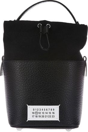 Maison Margiela Leather Bucket Bag With Drawstring Closure