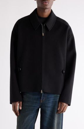 Acne Studios Doveo Double Face Wool Flannel Jacket in Black at Nordstrom, Size 50