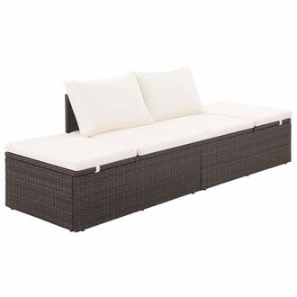 vidaXL Cama De Jard&iacute;n 195x60 Cm Rat&aacute;n Sint&eacute;tico Marr&oacute;n Vidaxl