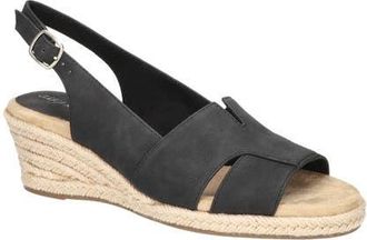 Easy Street Resort Slingback Wedge Sandal in Black at Nordstrom, Size 6.5