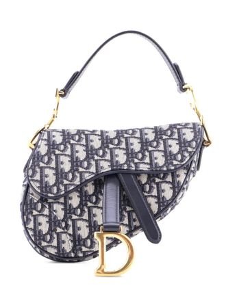 Dior Saddle Handbag Oblique Canvas Mini shoulder bag - Blu