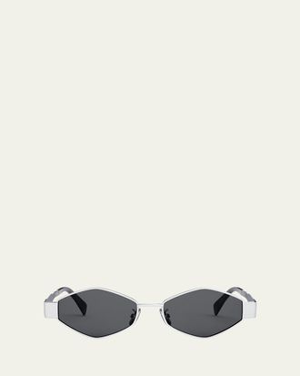 Celine Triomphe Round Metal & Acetate Sunglasses