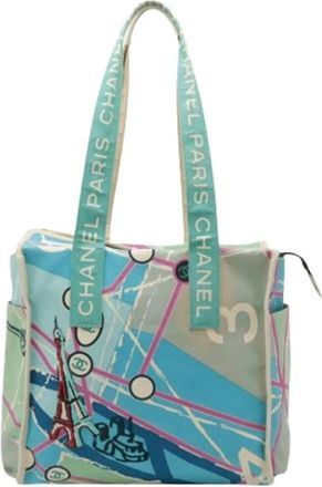 Chanel Pre-owned Canvas Tote Bag - Dames - Vintage Shopper - Veelkleurig - ONE Size - Vintage