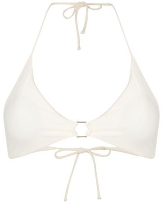 Lenny Niemeyer Top bikini a triangolo con scollo allamericana - Bianco