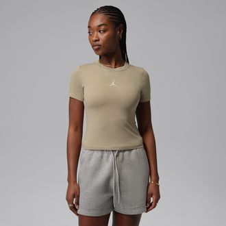 Nike Jordan Womens Jordan Essentials T-Shirt in Brown | II9928-247
