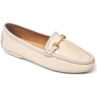 Patricia Green Finn Driving Shoe in Cream Snake Leather at Nordstrom, Size 9.5