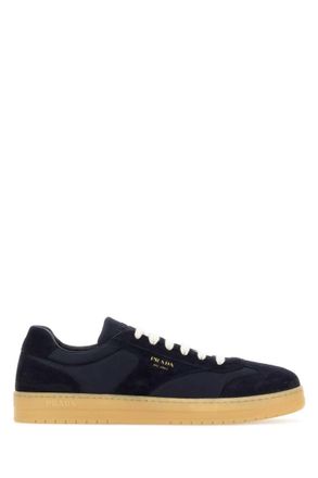 Prada Navy Blue Color Block Sneakers