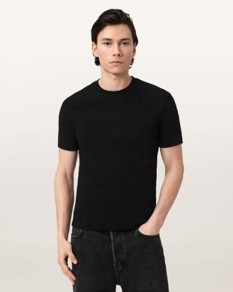 AllSaints Cotton Theo Short Sleeve Crew, Size: XXL