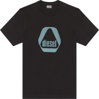 Diesel Heren Driehoek Logo T-Shirt (Zwart)