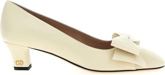 Valentino Garavani Bowow Pumps - Dames - Pumps - Wit - 40 EU - Leer - Schoenen