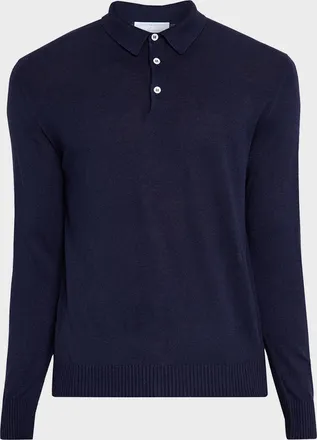 Anderson & Sheppard Men & apos;s Silk and Cashmere Polo Sweater