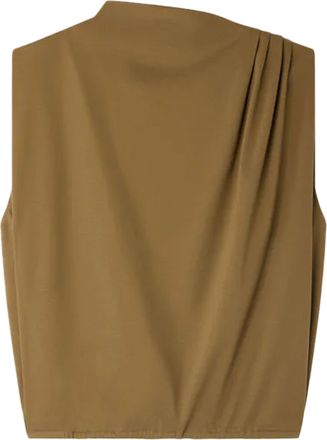 SOEUR Boxy Sleeveless Top with Pleated Detail