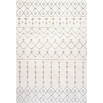 Jonathan Y Designs Pia Moroccan Trellis Plush Carved Area Rug in Cream/gray at Nordstrom, Size 4Ft 0In X 6Ft 0In