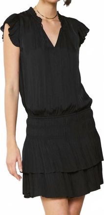Current Air Zoey Pleated Mini Dress In Black