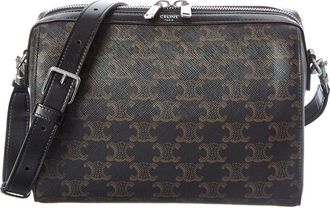 Celine Celine Logo Leather Shoulder Bag