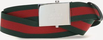 Gucci Web Ribbon Belt with rectangular buckle Male 105