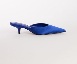 Topshop Gigi d&eacute;collet&eacute; con tacco basso in raso cobalto-Blu