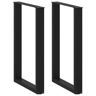 vidaXL Vidaxl Gambe Per Tavolo Da Bar A Forma Di U 2 Pz Nere 60x(90-91)