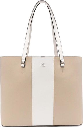 Ralph Lauren Large Cow Leather Tote with Color-Block Design