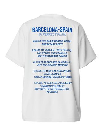 Pieces Kurzarmshirt PIECES PCTIA SS O-NECK OVERSIZED TEE D2D DMO, Damen, Gr. XS, weiss (hellwei&szlig; print:blau barcelona), Jersey, Obermaterial: 100% Baumwolle,
