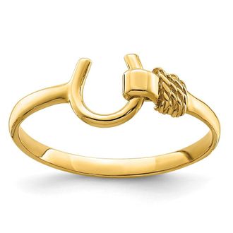 Diamond2Deal 14k Yellow Gold Horseshoe Ring