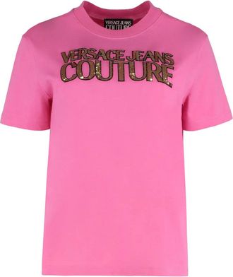 Versace Jeans Couture logo-embellished T-shirt - Pink