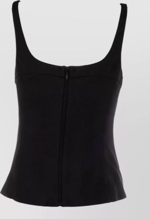 Genny sleeveless top scoop neckline fitted cut