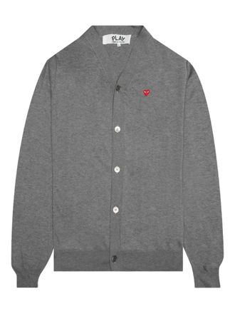 Comme Des Garçons heart-patch cardigan - Grey