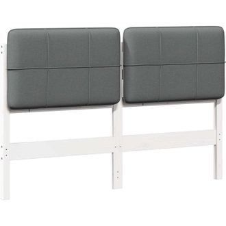 vidaXL Upholstered Headboard White and Light Grey 150 cm vidaXL