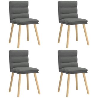 vidaXL Vidaxl - Sillas De Comedor Giratorias 4 Unidades Tela Gris Oscuro